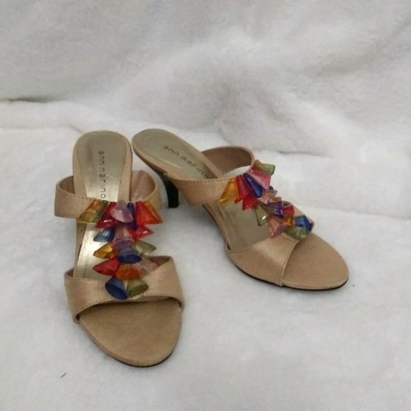 Ann Marino Jeweled Mule Sandals Size 6M - Picture 4 of 6